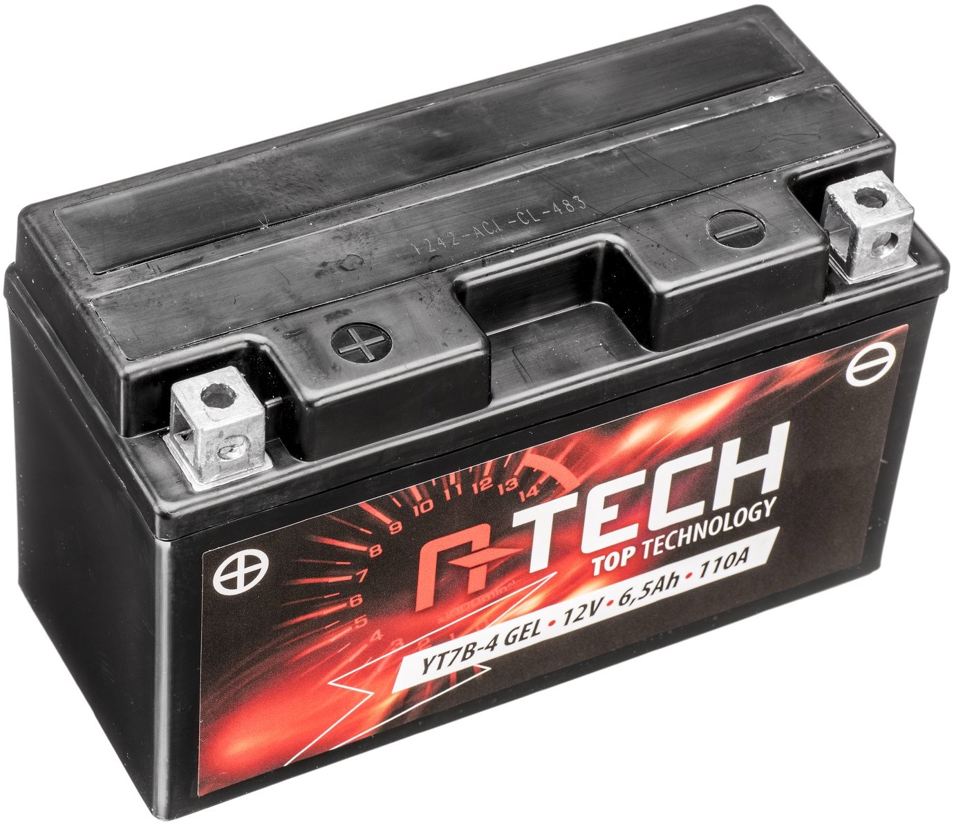 A-TECH baterie 12V, YT7B-4, YT7B-BS GEL, 6,5 Ah, 110 A, bezúdržbová GEL technologie, 150 × 65 × 93