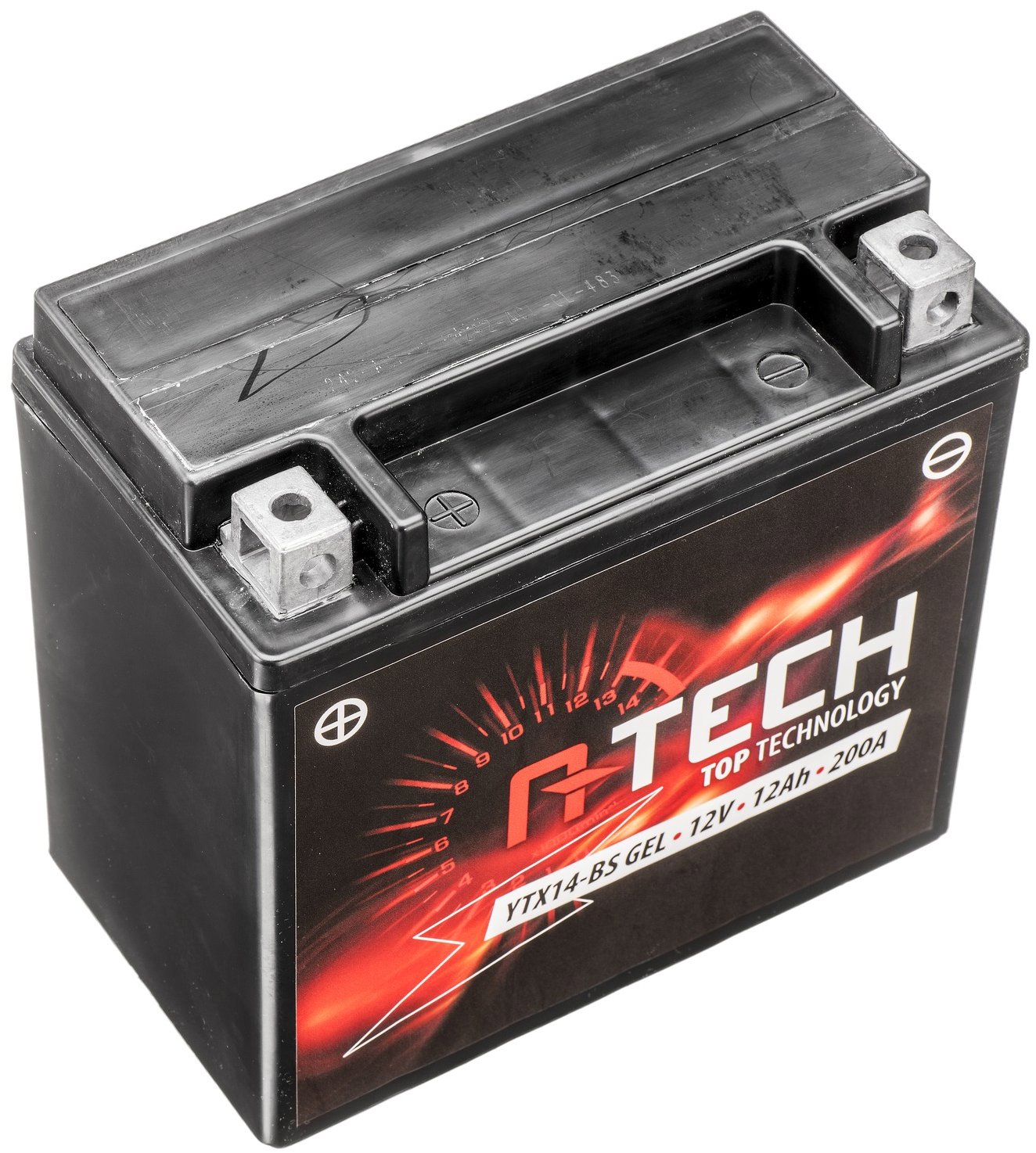 A-TECH baterie 12V, YTX14-BS GEL, 12 Ah, 200 A, bezúdržbová GEL technologie, 150 × 87 × 145