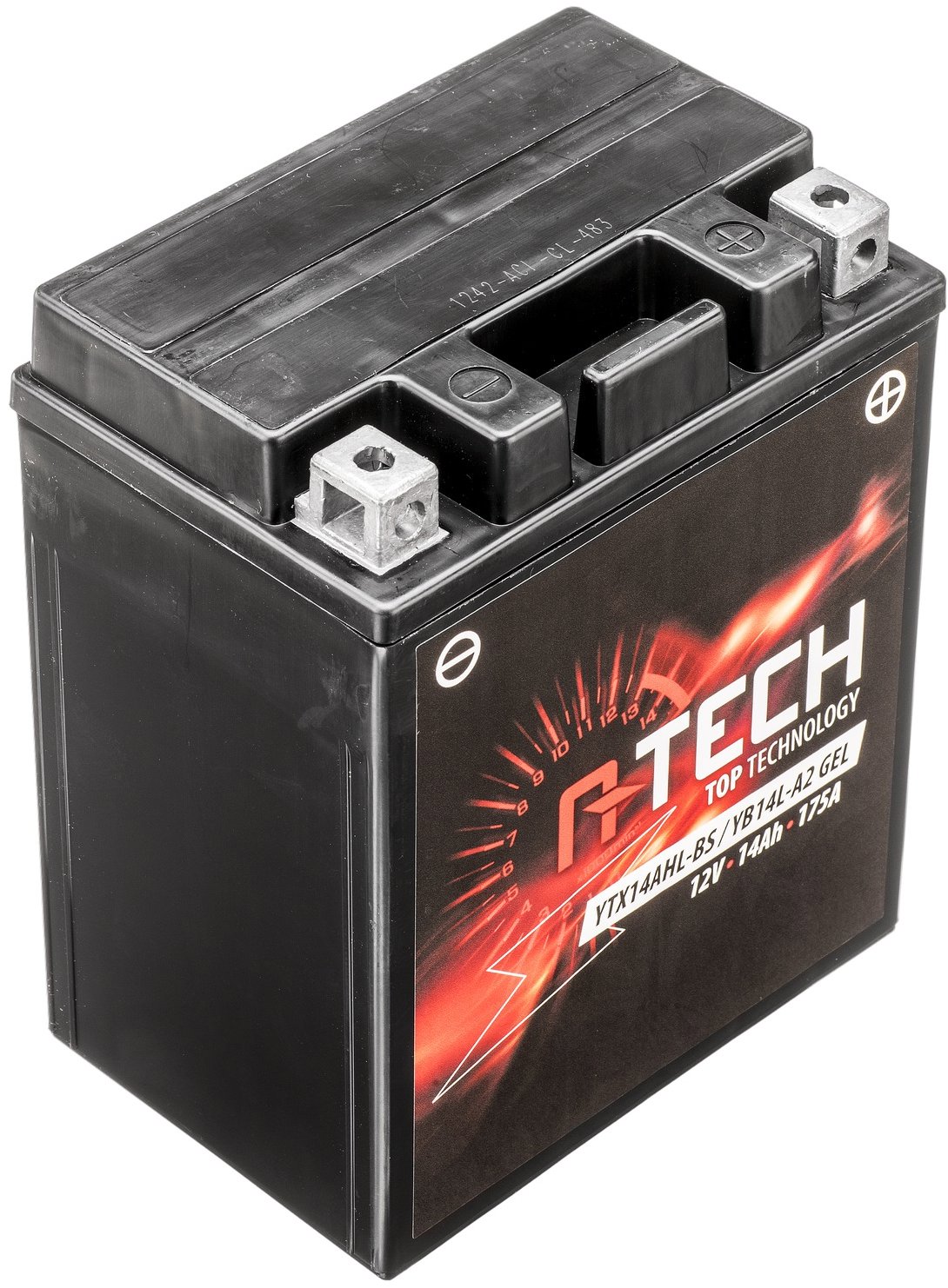 A-TECH baterie 12V, YTX14 AhL-BS/YB14L-A2 GEL, 14 Ah, 175 A, bezúdržbová GEL technologie, 135 × 90 ×