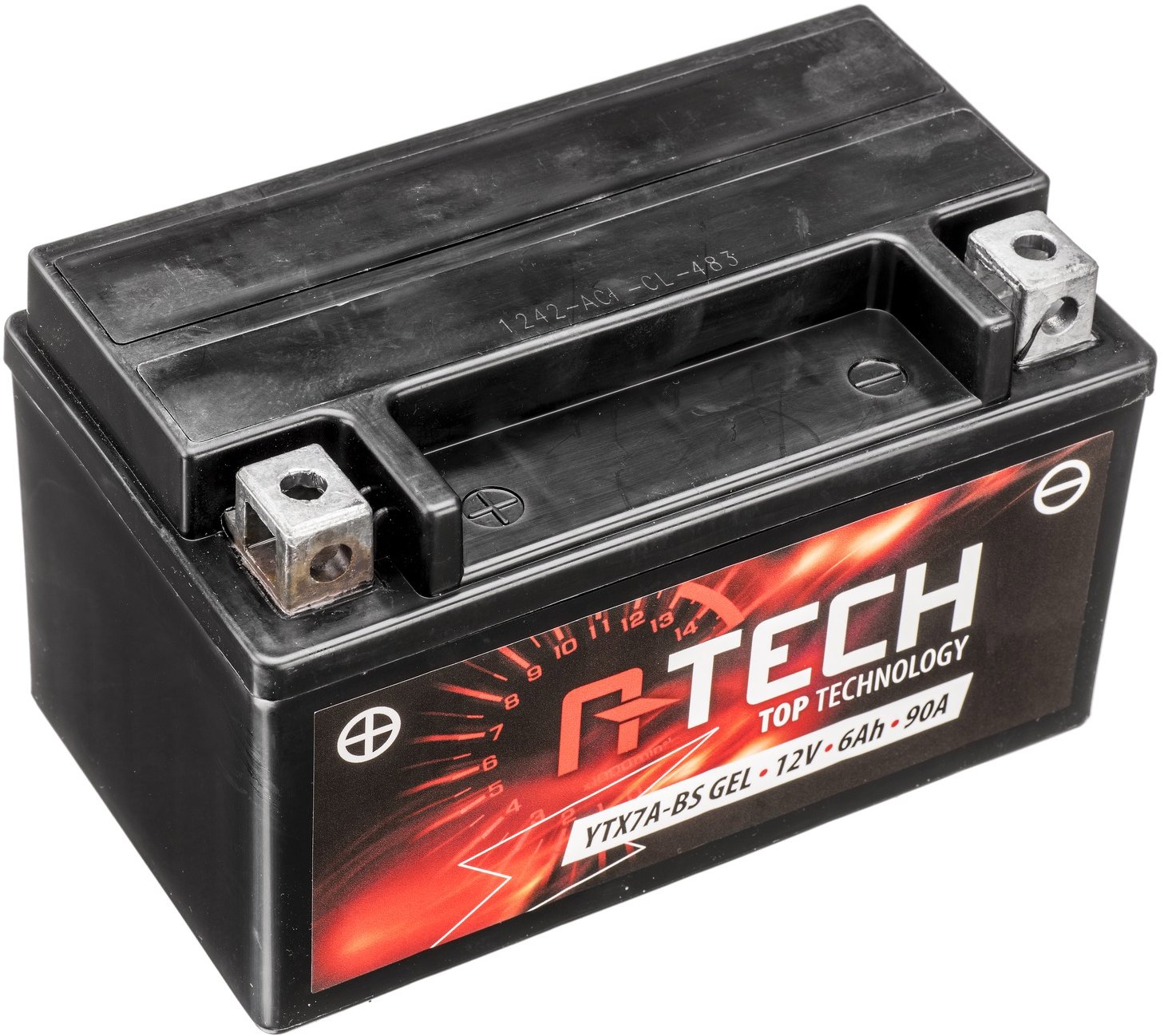 A-TECH baterie 12V, YTX7A-BS GEL, 6 Ah, 90 A, bezúdržbová GEL technologie, 150 × 87 × 94