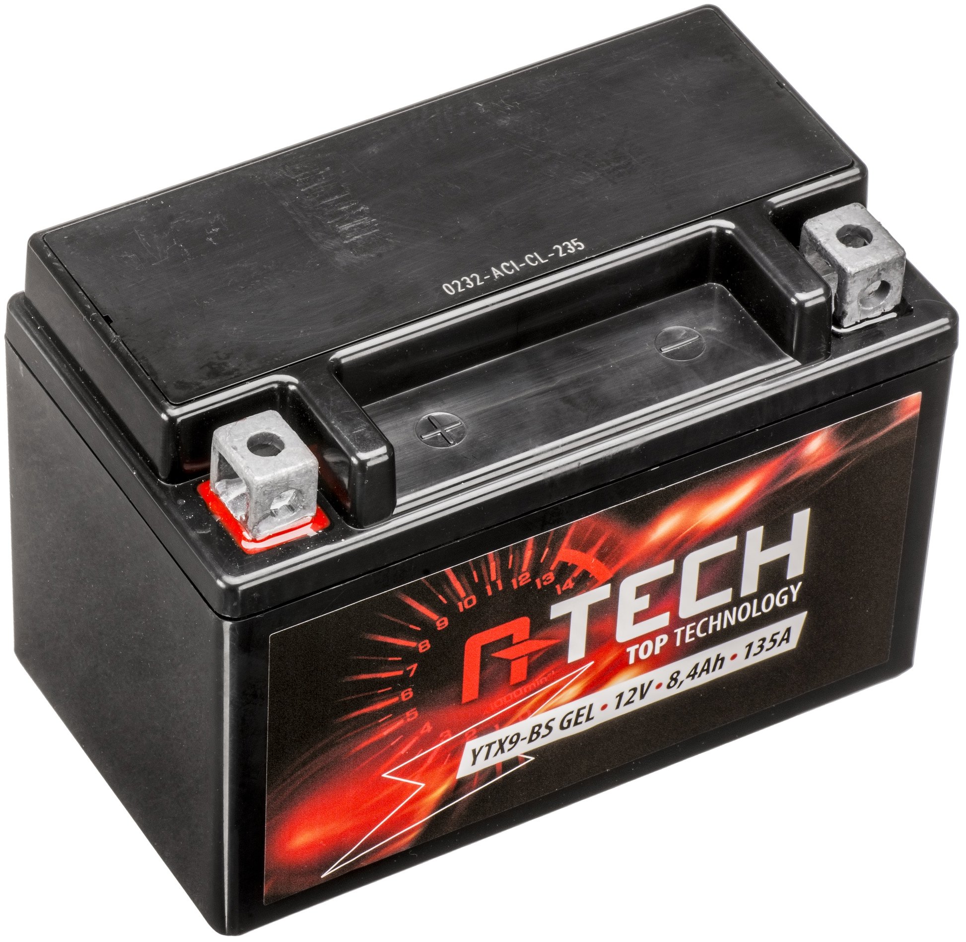 A-TECH baterie 12V, YTX9-BS GEL, 8 Ah, 135 A, bezúdržbová GEL technologie, 150 × 87 × 105