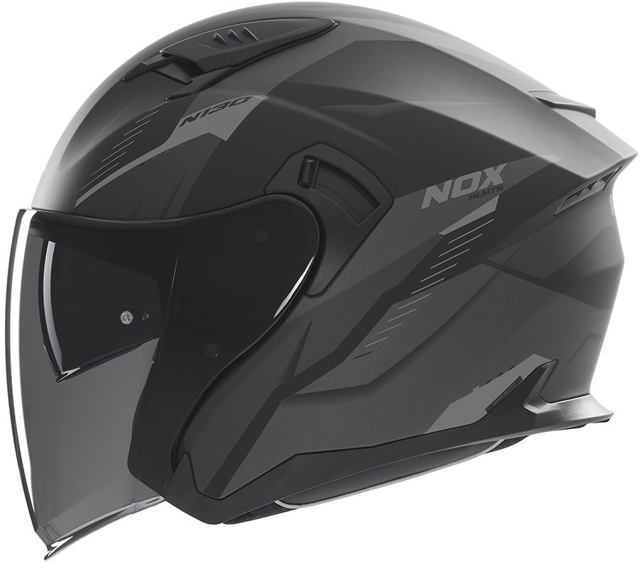 NOX přilba N130 Myst 2025 černá matná, stříbrná, vel. S