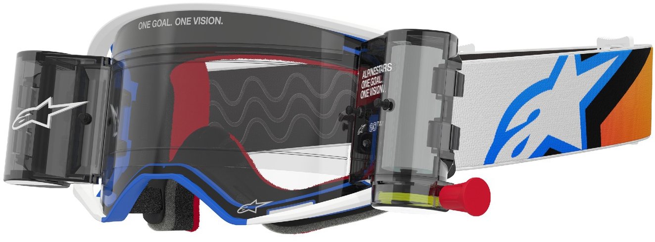 ALPINESTARS brýle SUPERTECH CORP ROLL-OFF WIDE VISION 2025, modrá/oranžová, čiré plexi