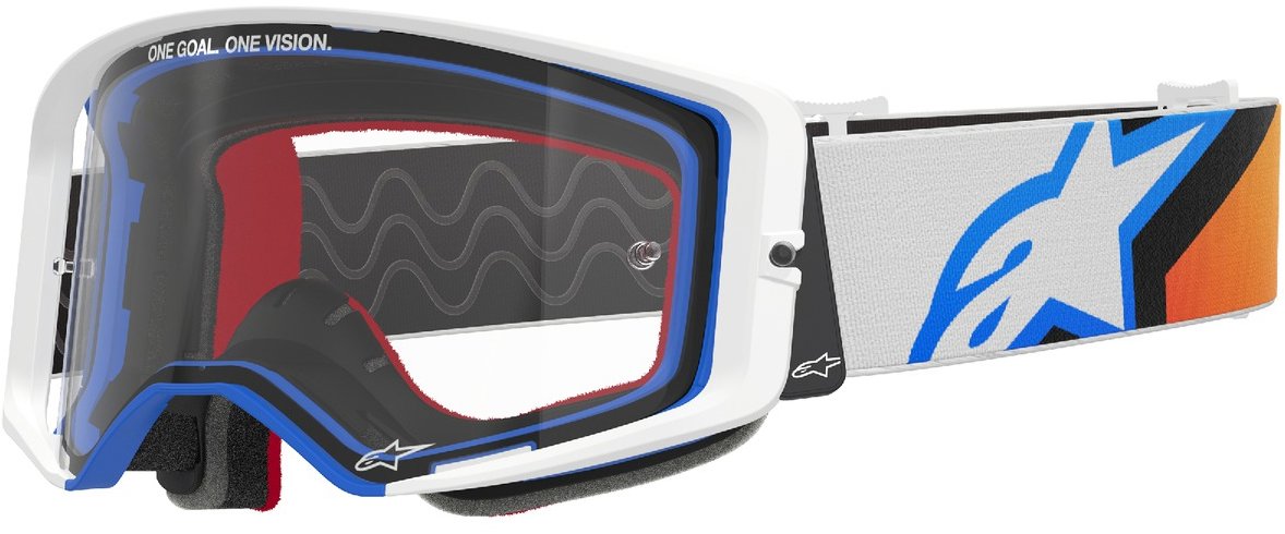 ALPINESTARS brýle SUPERTECH CORP 2025, modrá/oranžová, čiré plexi