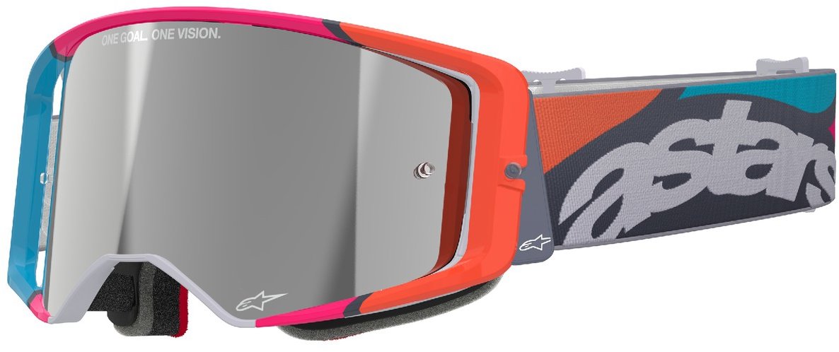 ALPINESTARS brýle SUPERTECH STREAM 2025, šedá/multicolor, zrcadlové stříbrné plexi