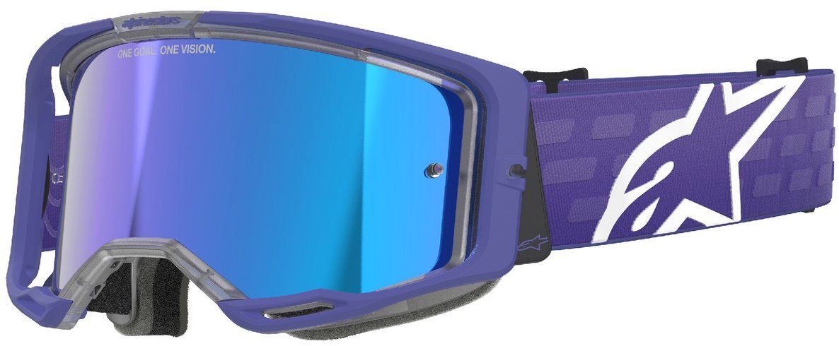 ALPINESTARS brýle VISION 8 CORP 2025, fialová, zrcadlové modré plexi