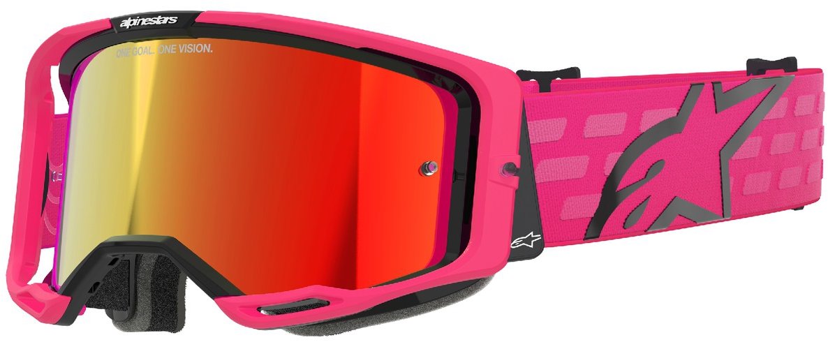 ALPINESTARS brýle VISION 8 CORP 2025, růžová, zrcadlové červené plexi