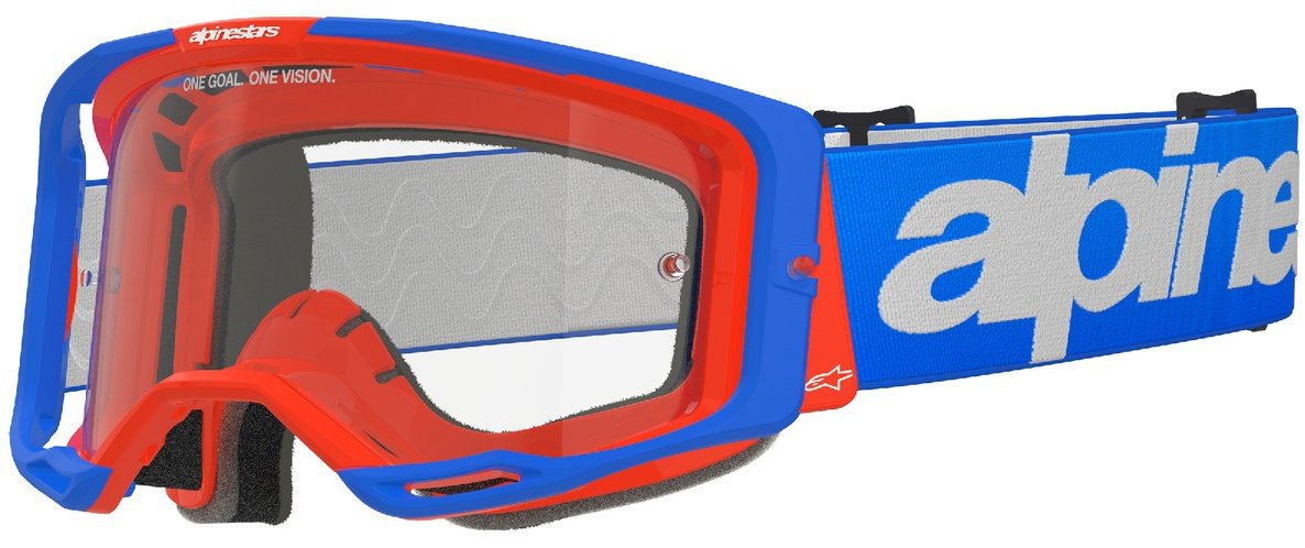 ALPINESTARS brýle VISION 8 WORDMARK 2025, modrá/oranžová, čiré plexi