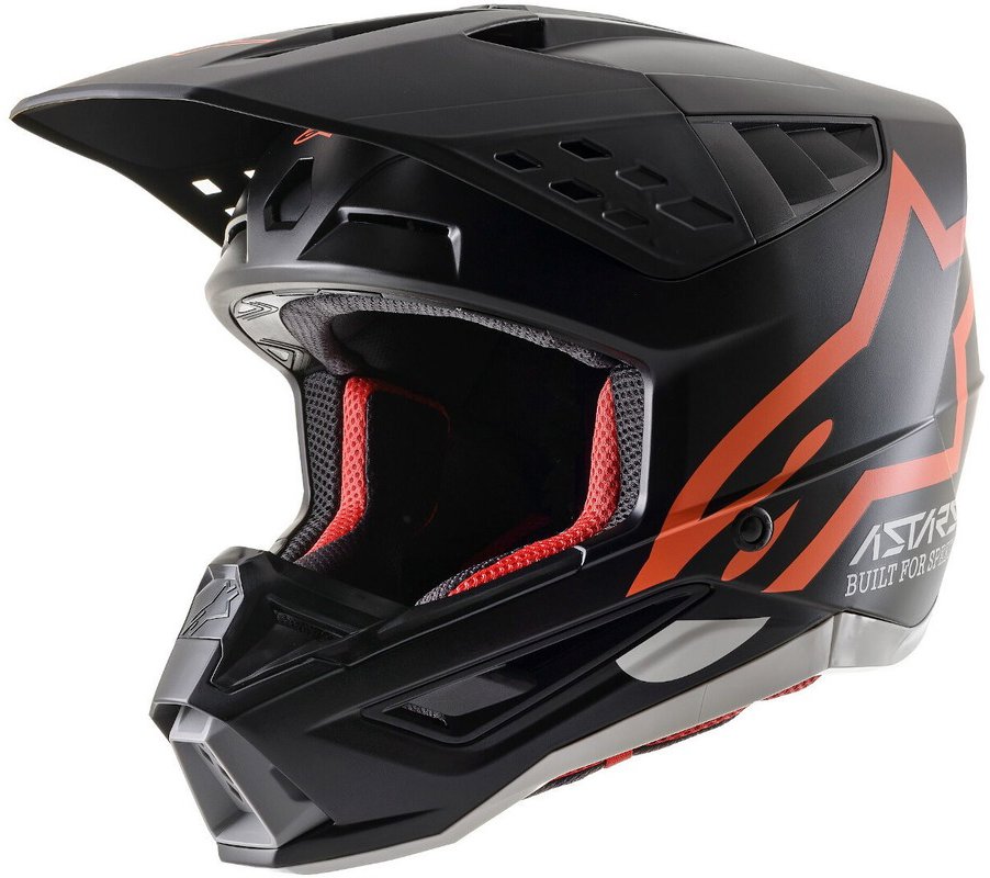 ALPINESTARS přilba S-M5 COMPASS, 2023, matná černá/oranžová fluo, vel. 2XL