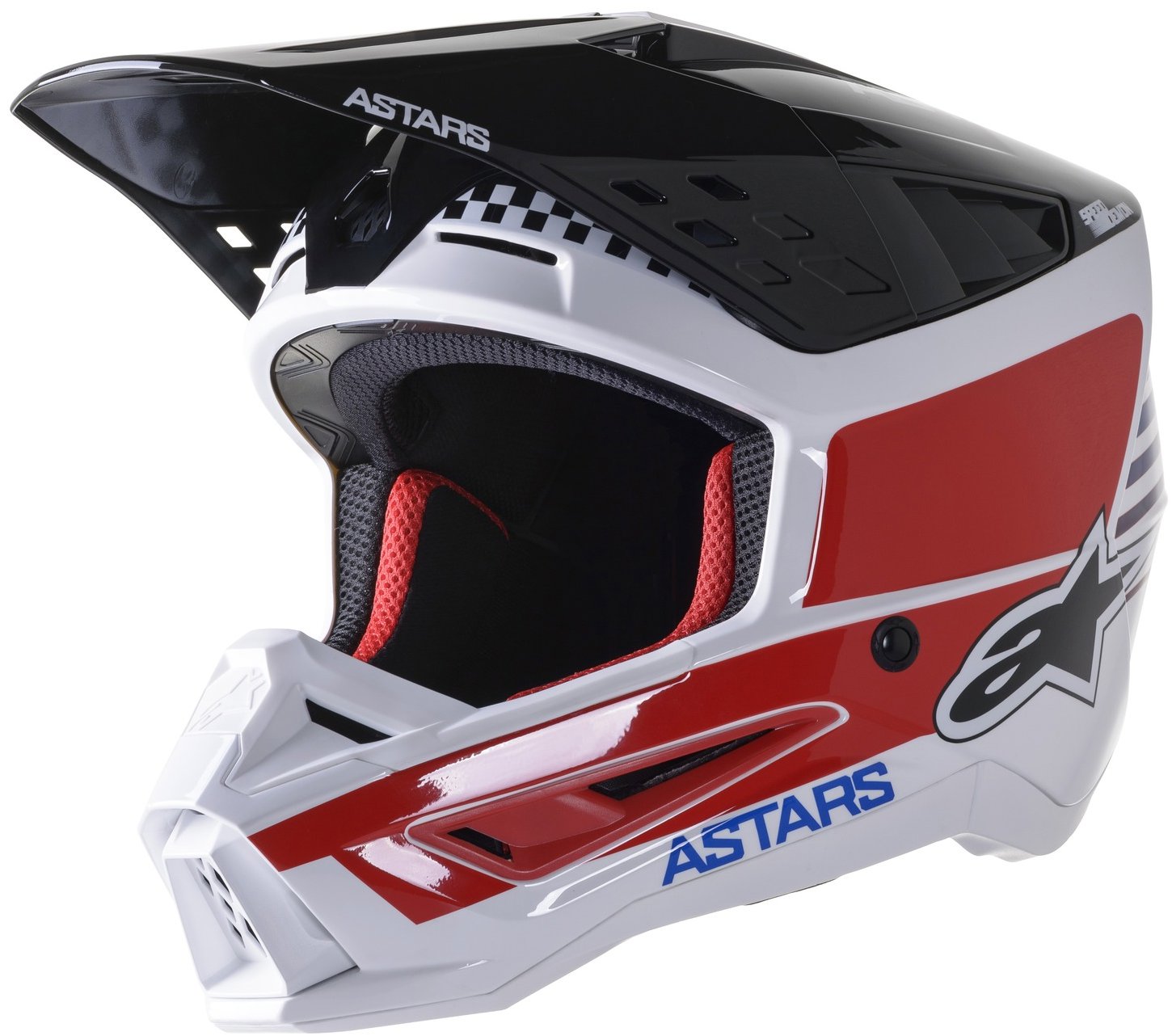 ALPINESTARS přilba S-M5 SPEED, 2023, bílá/tmavá modrá/červená lesklá, vel. 2XL