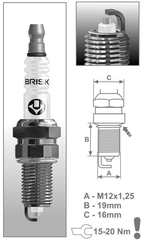 BRISK zapalovací svíčka BR12YS-9 řada Silver
