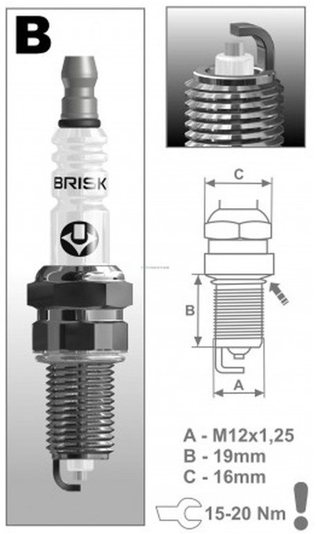BRISK zapalovací svíčka BR14YS-9 řada Super