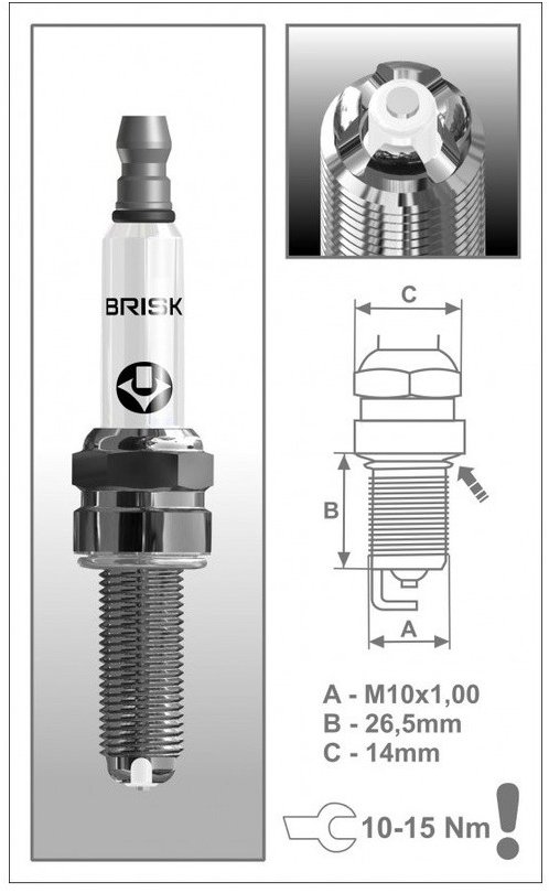 BRISK zapalovací svíčka COR12LGS Silver Racing