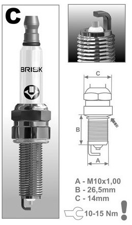 BRISK zapalovací svíčka CR10YS řada Silver Racing