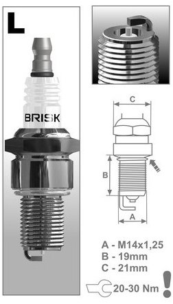 BRISK zapalovací svíčka LR14S řada Silver