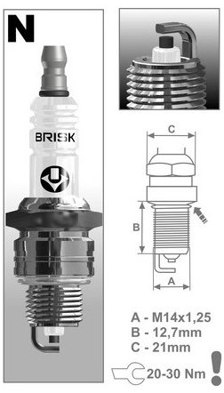 BRISK zapalovací svíčka N15YC řada Super
