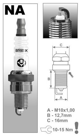 BRISK zapalovací svíčka NAR14YS řada Silver Racing