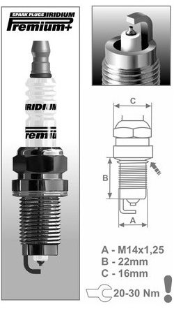 BRISK zapalovací svíčka P1 řada Premium Iridium+