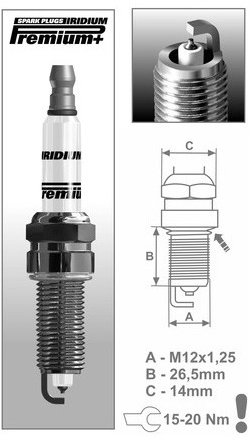 BRISK zapalovací svíčka P11 řada Premium Iridium+