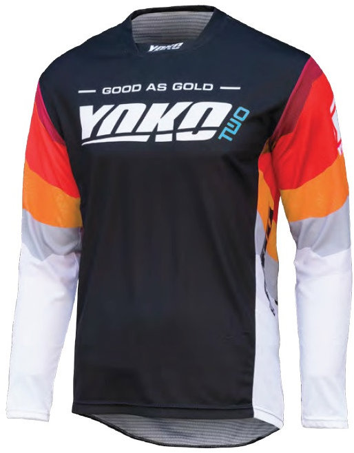 YOKO Motokrosový dres TWO, černo/bílo/červený, vel. XL