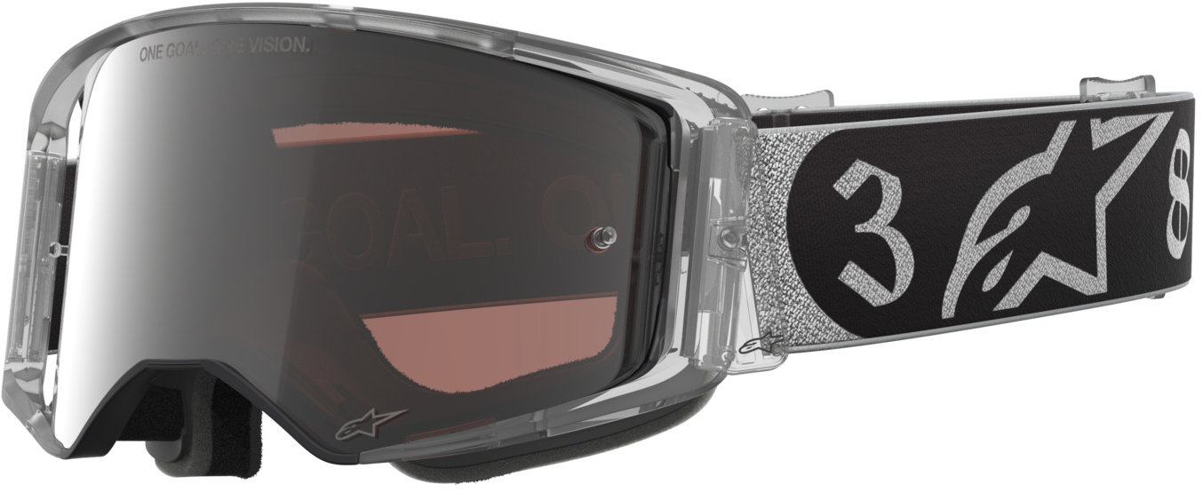 ALPINESTARS brýle Supertech Vision DNGR38 XXV 2026, černé/stříbrné, zrcadlové stříbrné plexi