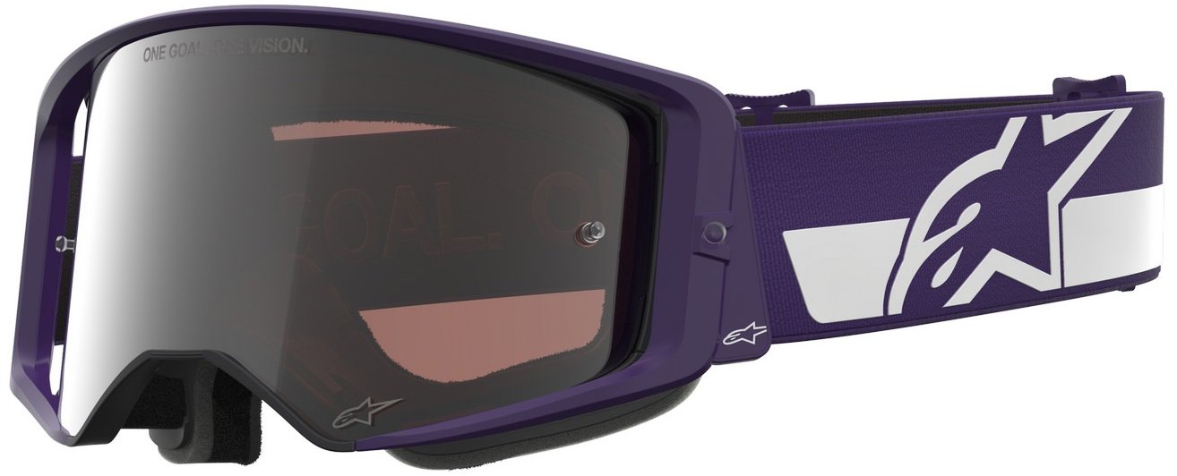 ALPINESTARS brýle Supertech Vision HUNTA96 XXV 2026, fialové/bílé, zrcadlové stříbrné plexi