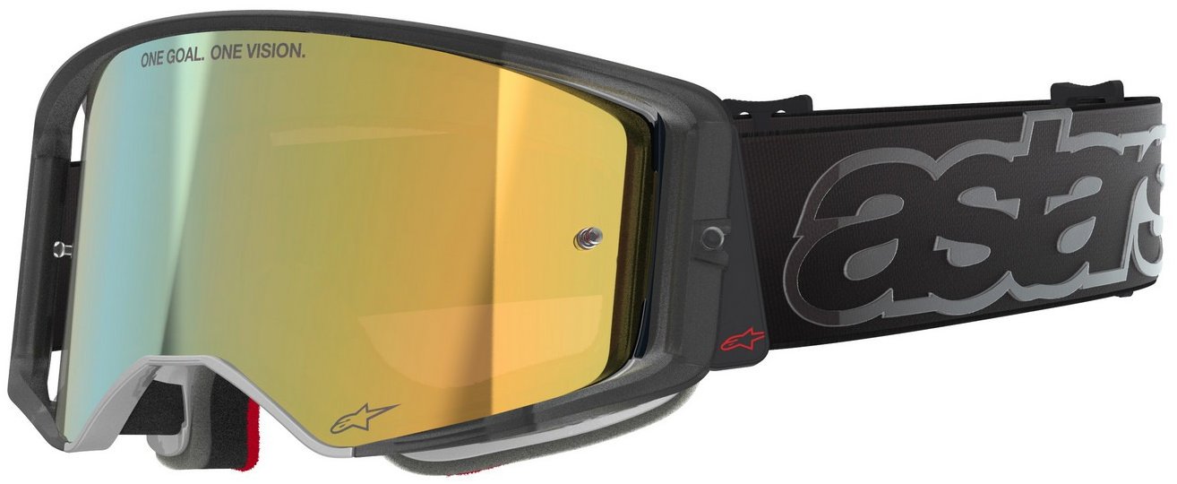 ALPINESTARS brýle Supertech Vision Vista 2026, černé, zrcadlové zlaté plexi