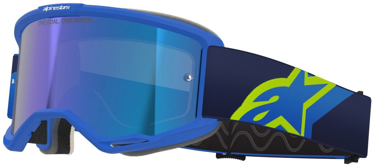 ALPINESTARS brýle Vision 5 Corp 2026, modré/žluté fluo/černé, zrcadlové modré plexi