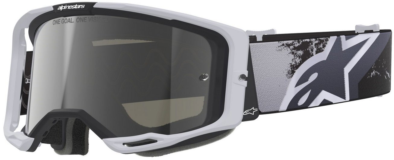 ALPINESTARS brýle Vision 8 Lahnd 2026, bílé/černé, zrcadlové stříbrné plexi