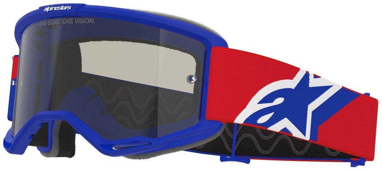 ALPINESTARS brýle Vision Sand 2026, modré/červené/bílé, tmavě kouřové plexi