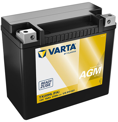 VARTA Powersports AGM Active TX20HL, 18Ah, 12V