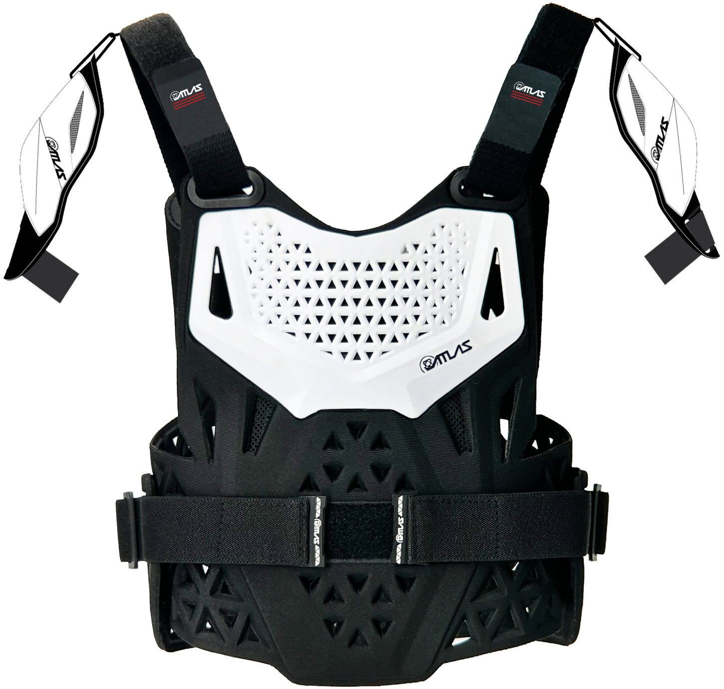 ATLAS chránič hrudníku + ramena CHARGER PeeWee CE L1, bílý, předškolák