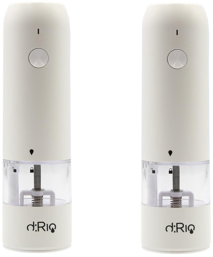 DRIO AKU Elektrický mlýnek na sůl a pepř - bílý 2KS