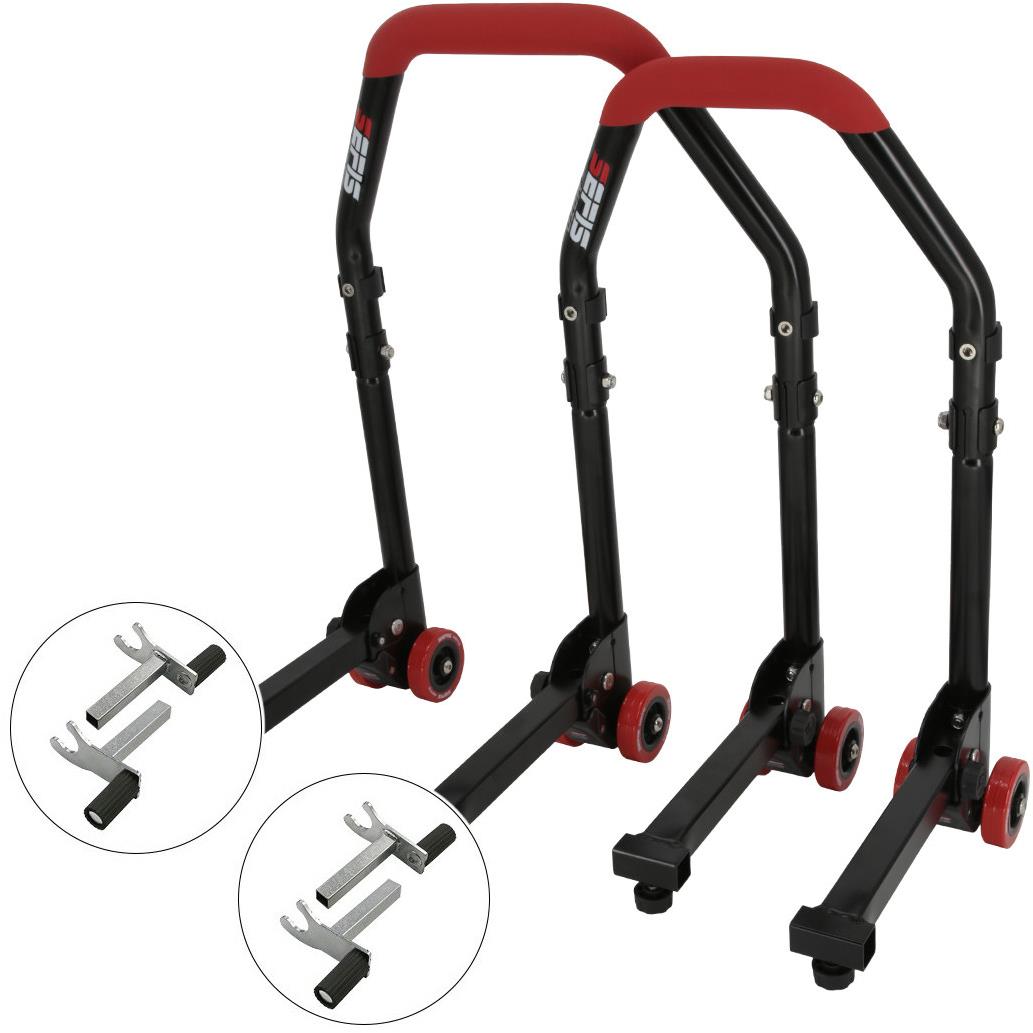 SEFIS M20 sklopný univerzální moto stojan přední a zadní set - 2v1 / 2v1