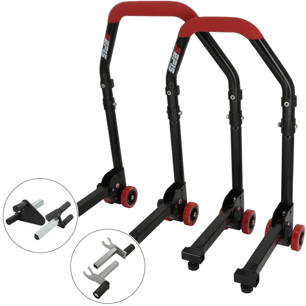 SEFIS M20 sklopný univerzální moto stojan přední a zadní set - vidle / 2v1