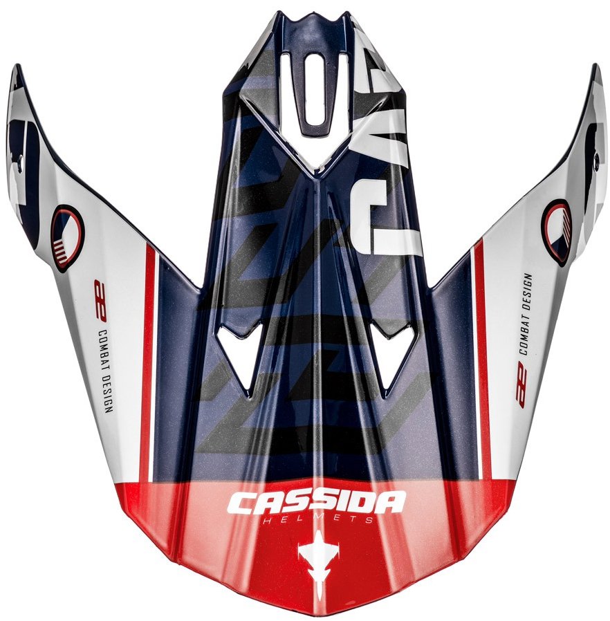 CASSIDA kšilt pro přilby Cross Cup Sonic (modrá/bílá/červená)