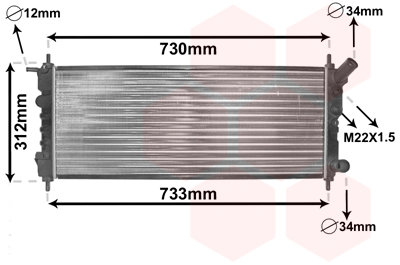 VAN WEZEL chladič, chlazení motoru 37002263