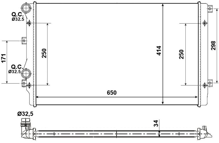 NRF Chladič, chlazení motoru 53406A