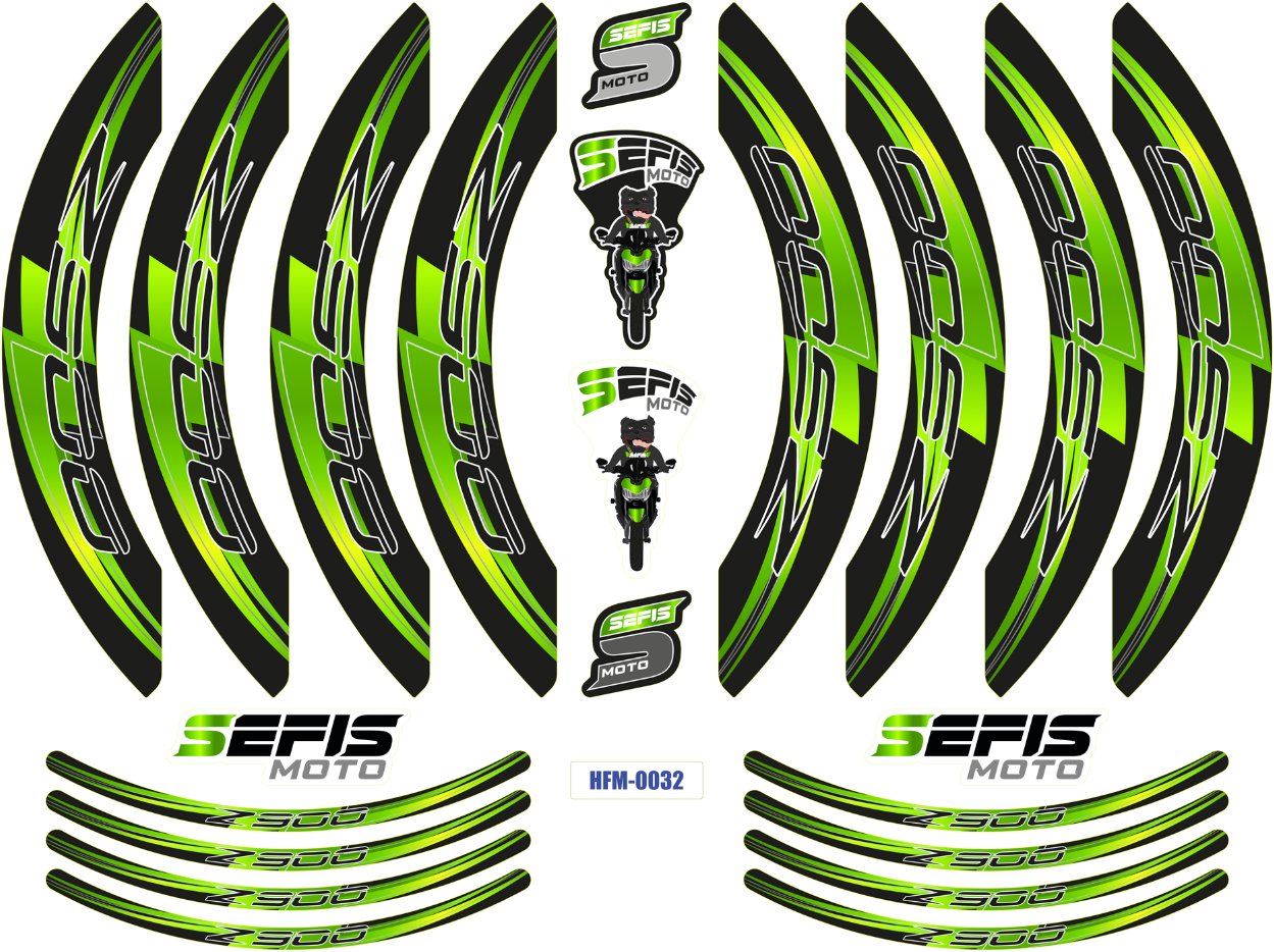 SEFIS PREMIUM ST 1 dvoudílné polepy na kola Kawasaki Z900