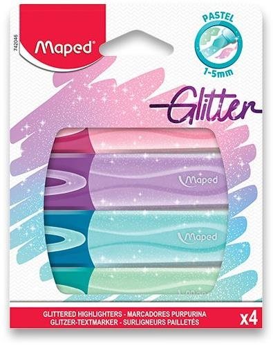 MAPED Fluo Peps Glitter - sada 4 barev