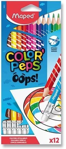 MAPED Color´Peps Oops bezdřevé s pryží 12 barev