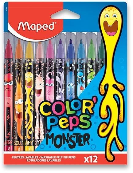 MAPED Color´Peps Monster 12 barev, fixy pro psací potřeby