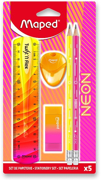 5dílná sada gum MAPED Neon v různých barvách