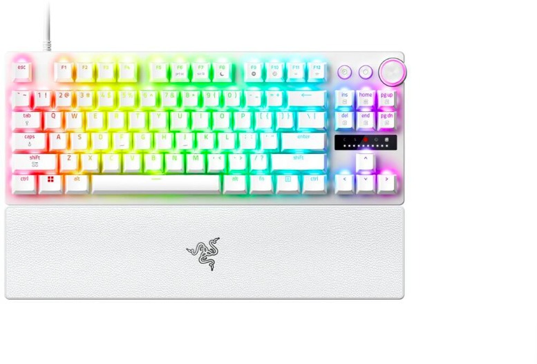 Razer Huntsman V3 Pro Tenkeyless 8KHz klávesnice v bílé barvě