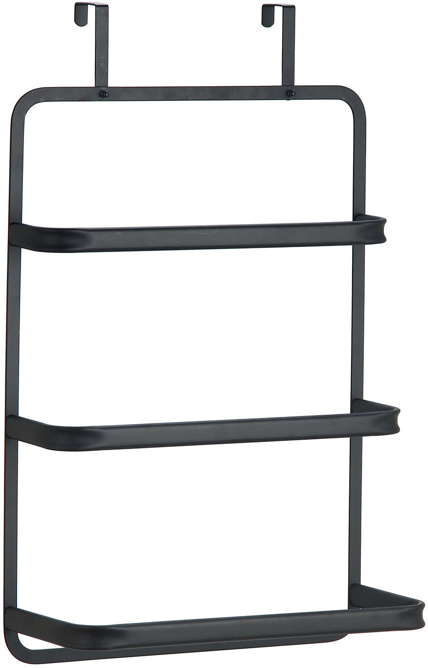 MSV závěsný držák na ručníky, černý, ocel, 42 cm