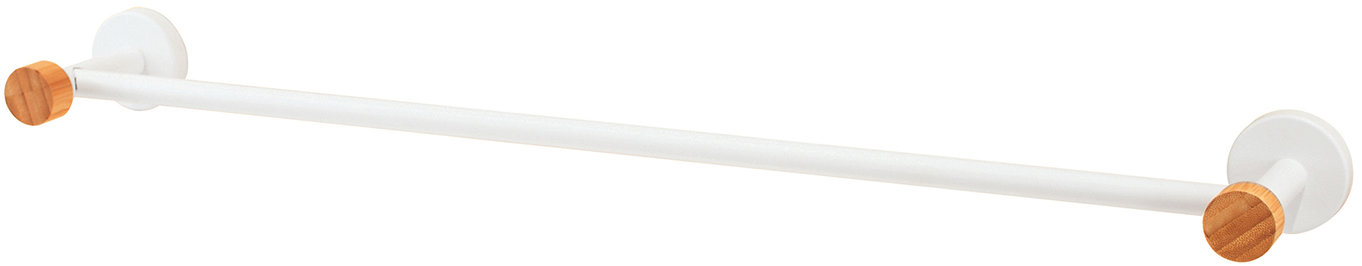 MSV nástěnný držák na ručníky IANA, bílý, ocel, bambus, 65,2 cm