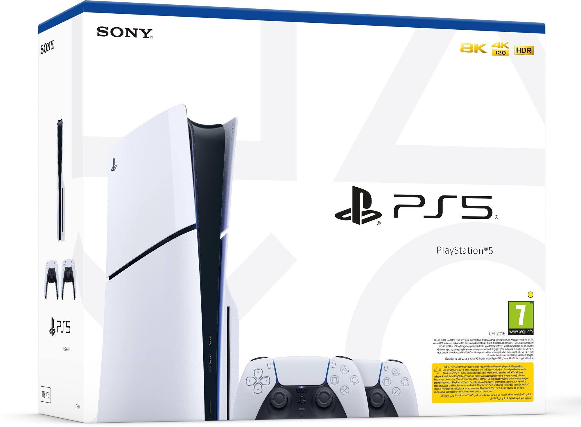 PlayStation 5 (Slim) - 1TB + 2x DualSense Wireless Controller
