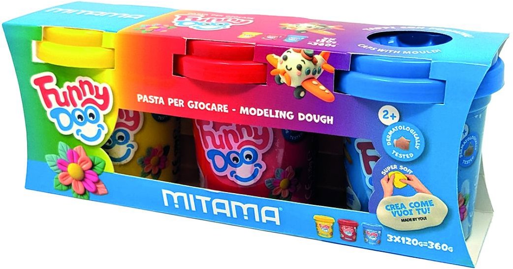 MITAMA FUNNY DOO sada červené, modré a žluté, 3 x 120 g