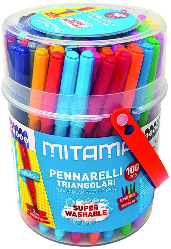 MITAMA omyvatelné, 3 mm, trojhranné fixy - sada 24 ks
