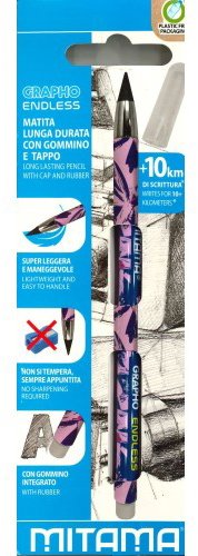 Mitama nekonečná tužka s gumou HB, růžová